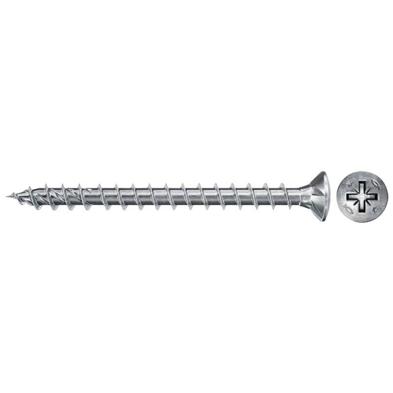 fischer Holzschraube PowerFast II Vollgewinde Senkkopf PZ2 blau verzinkt 4 x 30 mm - 100 Stück von fischer Deutschland Vertriebs GmbH