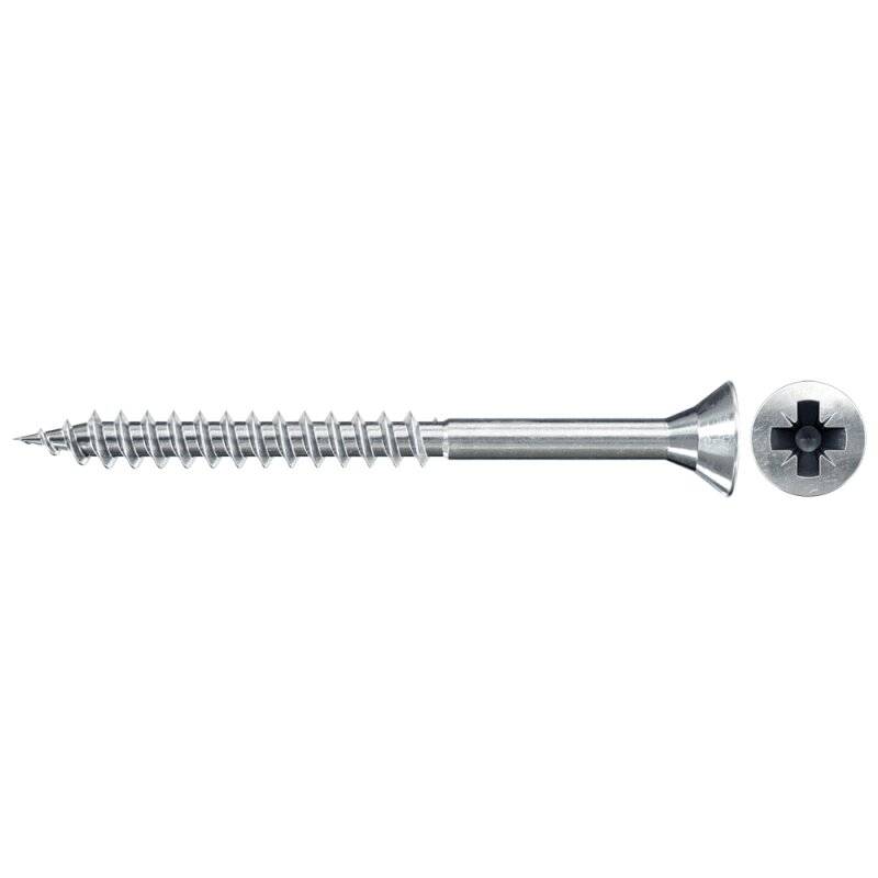 fischer Spanplattenschraube FSPII Teilgewinde Senkkopf PZ2 blau verzinkt 4,5 x 40 mm - 500 Stück von fischer Deutschland Vertriebs GmbH