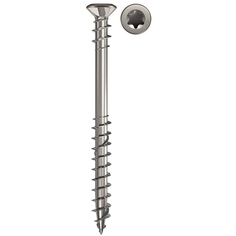 fischer Terrassenschraube Edelstahl A2 Senkkopf TX Fixiergewinde 5,5 x 60 mm - 200 Stück von fischer Deutschland Vertriebs GmbH