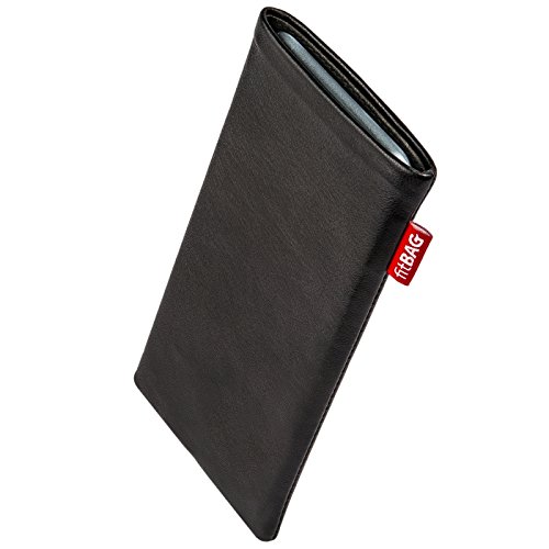 fitBAG Beat Schwarz Handytasche für Samsung Galaxy Note 8 SM-N950F Tasche aus Echtleder Nappa mit Microfaserinnenfutter | Hülle mit Reinigungsfunktion | Made in Germany von fitBAG