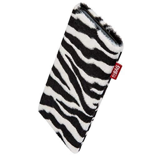fitBAG Bonga Zebra Handytasche für Google Pixel 8 Pro Tasche aus Fellimitat mit Microfaserinnenfutter | Hülle mit Reinigungsfunktion | Made in Germany von fitBAG