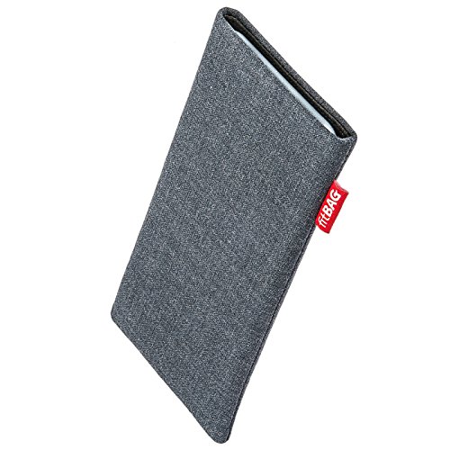 fitBAG Jive Grau Handytasche für Xiaomi Poco X5 Pro Tasche aus Textil-Stoff mit Microfaserinnenfutter | Hülle mit Reinigungsfunktion | Made in Germany von fitBAG