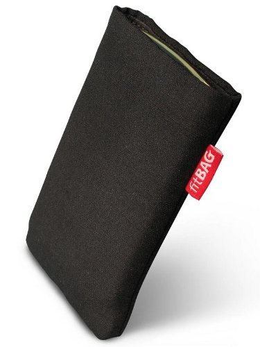 fitBAG Rave Schwarz Handytasche Tasche aus Textil-Stoff mit Microfaserinnenfutter für Nokia 6500 Slide von fitBAG