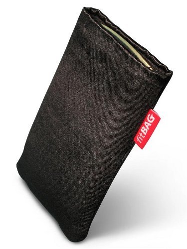 fitBAG Techno Schwarz Handytasche Tasche aus Textil-Stoff mit Microfaserinnenfutter für Samsung B2710 von fitBAG