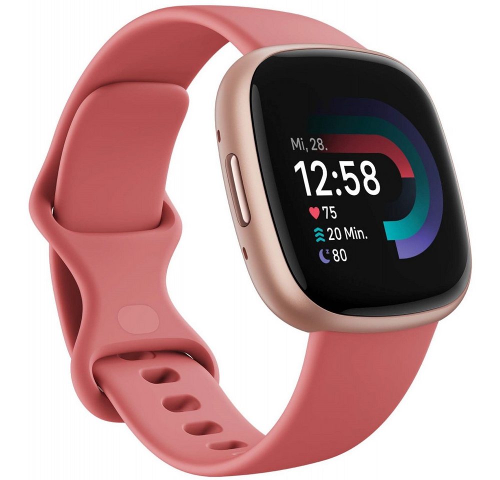 fitbit Fitbit Versa 4 Smartwatch in Pink Sand/Copper Rose. Smartwatch (Fitbit OS), Fitbit Versa 4, Fitness & Komfort von fitbit