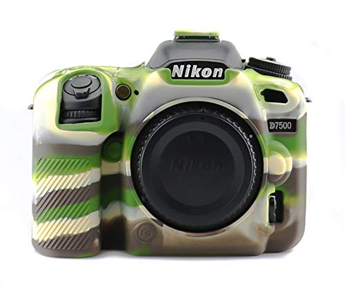 Silikon Tasche Etui kompatibel für Nikon D7500 Kameratasche Camouflage Tarnfarben CC2120d von fittings4you