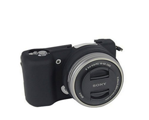 Silikon Tasche Etui kompatibel für Sony A5000 A5100 Kameratasche schwarz CC1732a von fittings4you