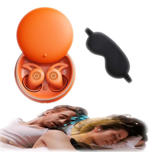 Novonell Snooze Pods Pro Mit ANC, 2025 Snoozepods Pro -Schlafkopfhörer, Novonell Sleep Pods, Anti Schnarch-Kopfhörer Für Seitenschläfer, Kein Druckgefühl & Geräuschfrei Schlafen (orange Farbe) von fjaldjfu
