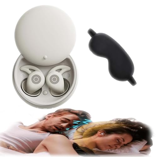 fjaldjfu Novonell Snooze Pods Pro Mit ANC, 2025 Snoozepods Pro -Schlafkopfhörer, Novonell Sleep Pods, Anti Schnarch-Kopfhörer Für Seitenschläfer, Kein Druckgefühl & Geräuschfrei Schlafen (Weiß) von fjaldjfu