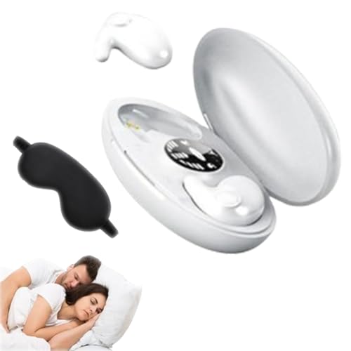 fjaldjfu Zelara IPX5 wasserdichte Bluetooth-Kopfhörer, kopfhörer kabellos Bluetooth 5.3 mit 48H HiFi Stereo Tiefer Bass mit 4 Noise Cancelling Mic, Ergonomisches Tragegefühl (Weiß+Augenmaske) von fjaldjfu