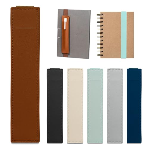 6pcs Elastic Band Penhalter für Notebooks Bleistifthalter PU Leder -Stifthülle Beutel für Hardcover von fkngcp
