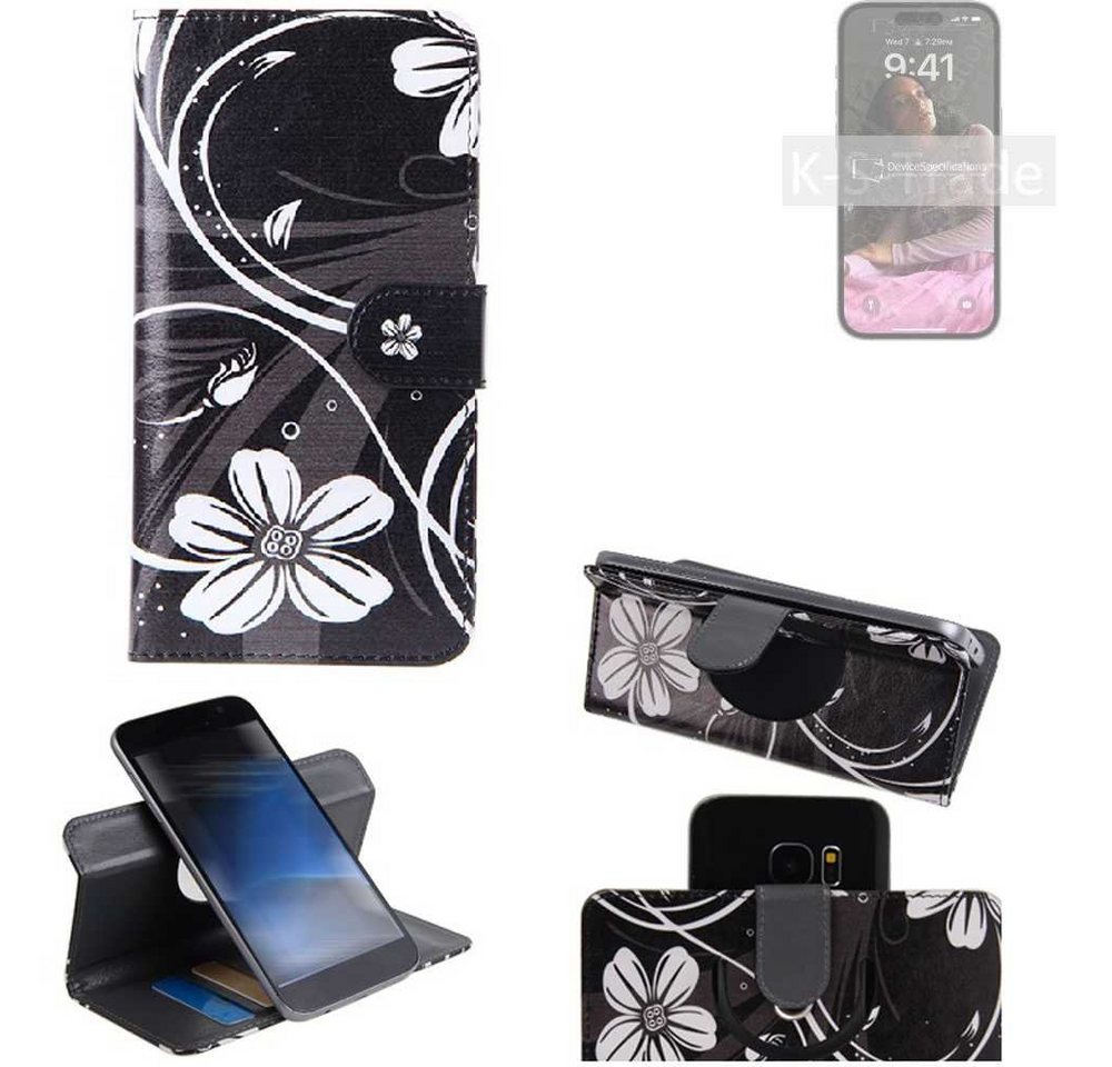 K-S-Trade Handyhülle für Apple iPhone 14 Pro, Schutzhülle Handyhülle Hülle 360° Wallet Case ''Flowers'' von flat.design