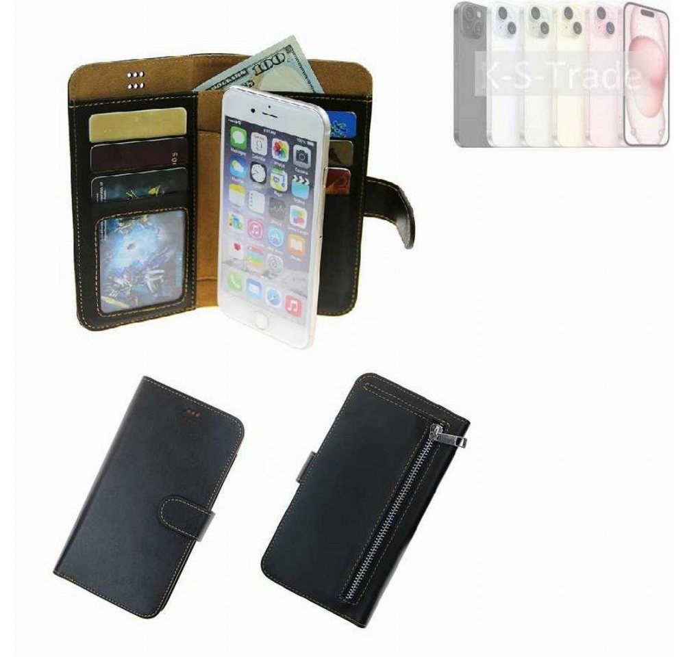K-S-Trade Handyhülle für Apple iPhone 15, Schutz Hülle Klapphülle Case Phone cover Slim Handytasche Handy von flat.design