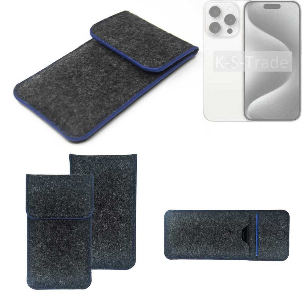 K-S-Trade Handyhülle für Apple iPhone 15 Pro, Handy-Hülle Schutz-Hülle Filztasche Pouch Tasche Case Sleeve von flat.design