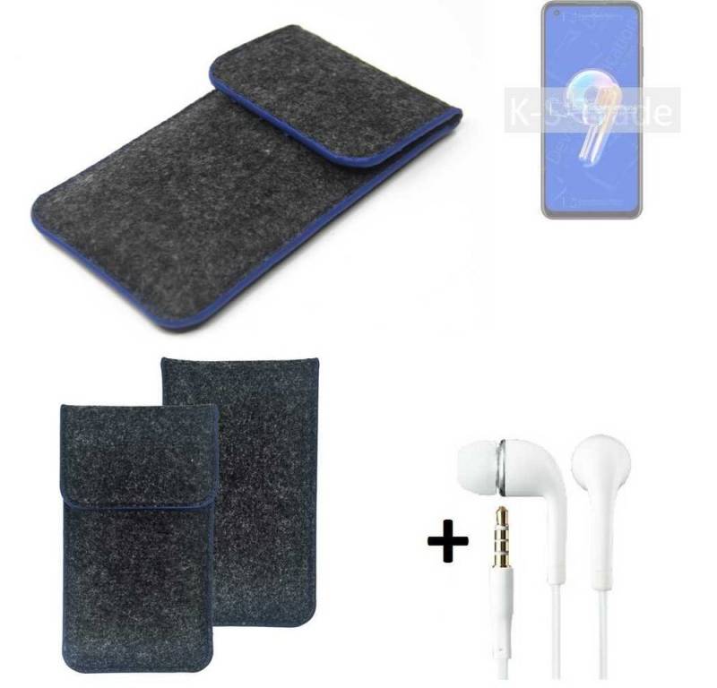 K-S-Trade Handyhülle für Asus Zenfone 9, Handy Schutz Hülle Schutzhülle Handyhülle Filztasche Pouch von flat.design