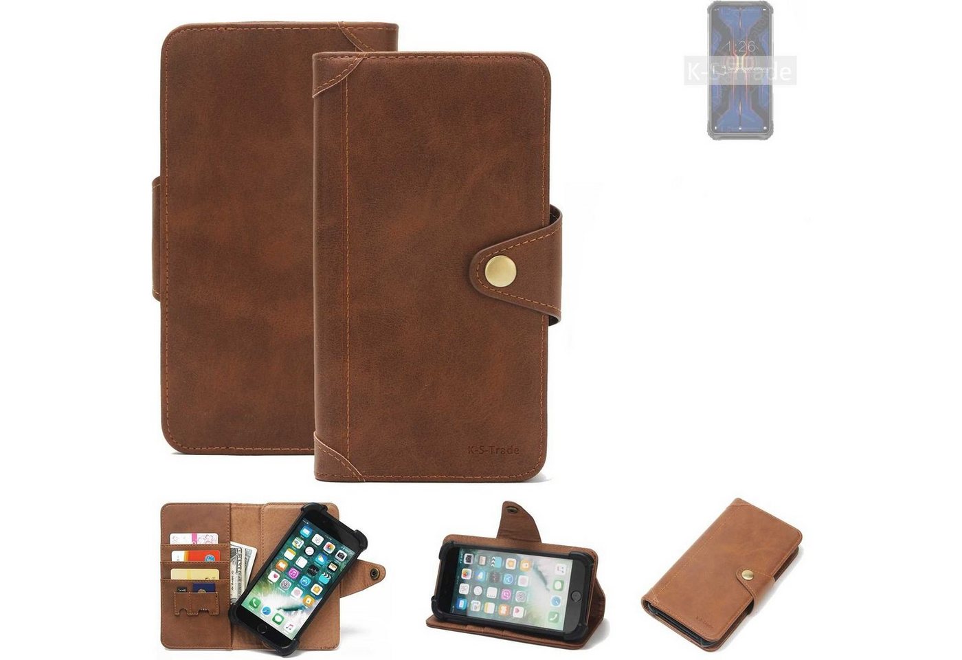 K-S-Trade Handyhülle für Doogee S95 Pro, Handyhülle Schutz Hülle Walletcase Bookstyle Tasche Case von flat.design