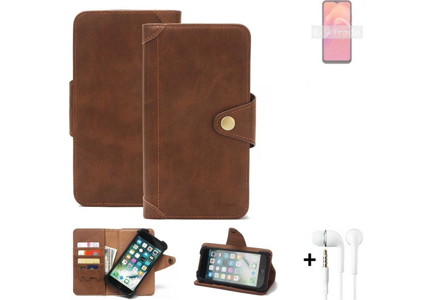 K-S-Trade Handyhülle für Doogee X96, Handyhülle + Kopfhörer Schutz Hülle Walletcase Bookstyle Tasche K-S-Trade Handyhülle für Doogee X96, Handyhülle + Kopfhörer Schutz Hülle Walletcase Bookstyle Tasche von flat.design