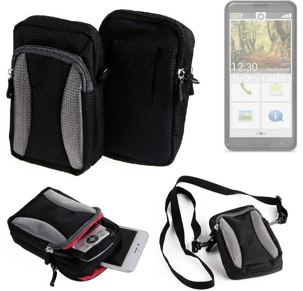 K-S-Trade Handyhülle für Emporia Smart.3, Holster Schutz Hülle Handy Hülle Gürteltasche Umhängetasche mit von flat.design