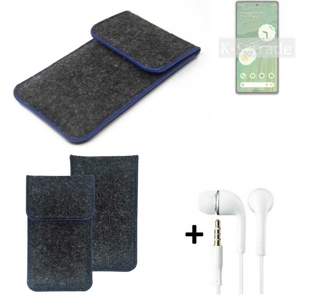 K-S-Trade Handyhülle für Google Pixel 7, Handy Schutz Hülle Schutzhülle Handyhülle Filztasche Pouch von flat.design