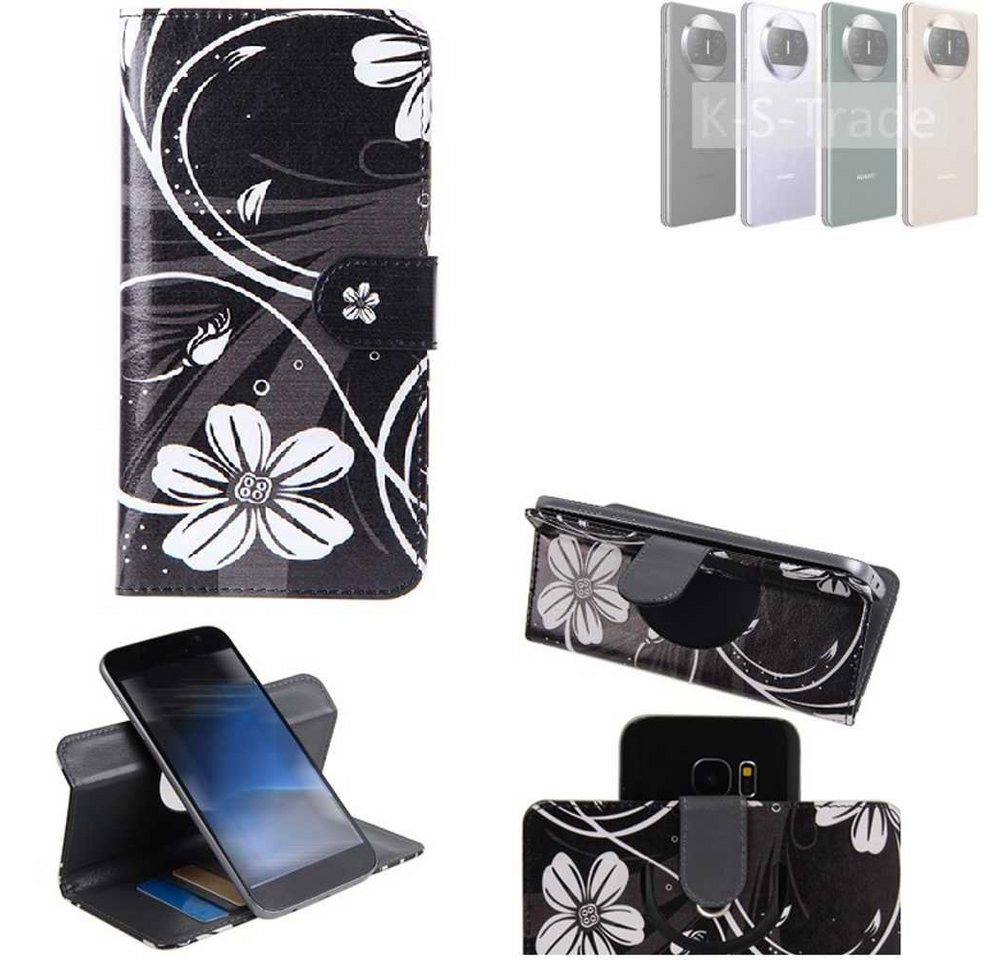 K-S-Trade Handyhülle für Huawei Mate X3, Schutzhülle Handyhülle Hülle 360° Wallet Case “Flowers“ von flat.design