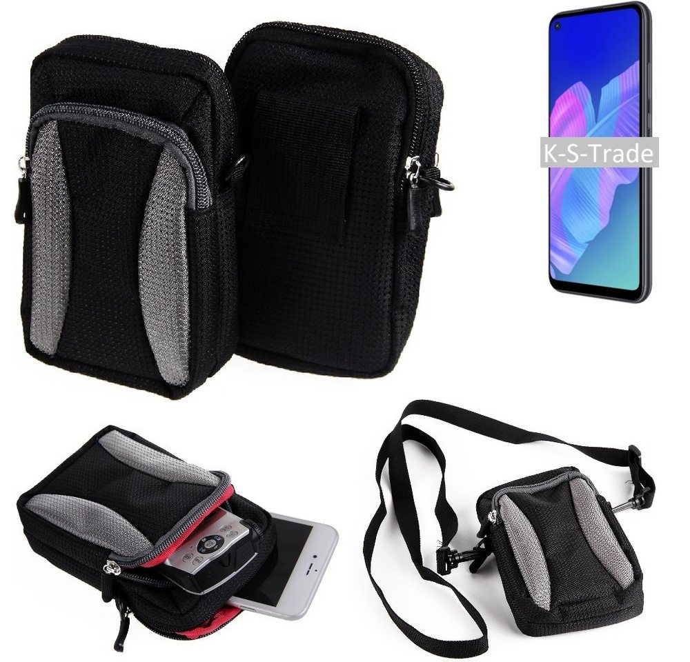 K-S-Trade Handyhülle für Huawei P40 lite E, Holster Schutz Hülle Handy Hülle Gürteltasche Umhängetasche mit von flat.design