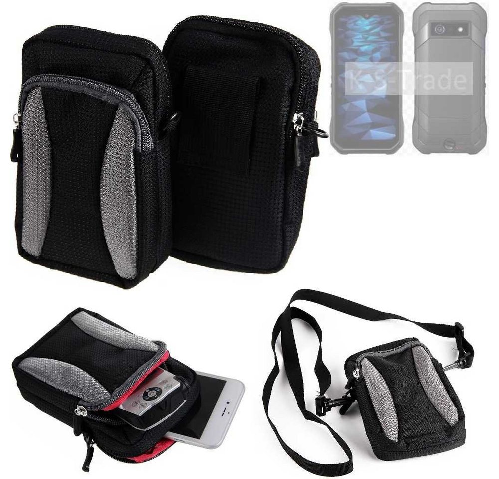 K-S-Trade Handyhülle für Kyocera DuraForce EX, Holster Schutz Hülle Handy Hülle Gürteltasche Umhängetasche mit von flat.design