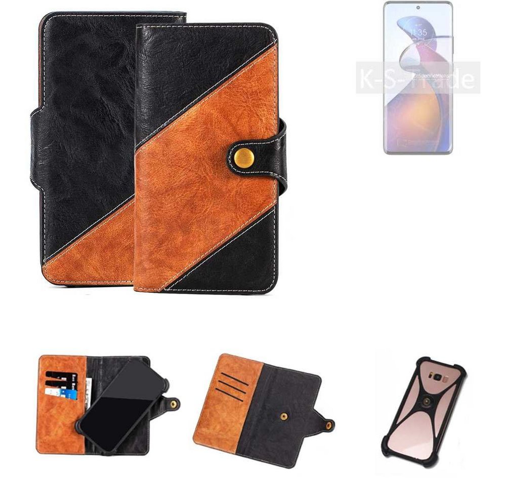 K-S-Trade Handyhülle für Motorola Edge 30 Fusion, Handyhülle Schutzhülle Bookstyle Case Wallet-Case Handy Cover von flat.design