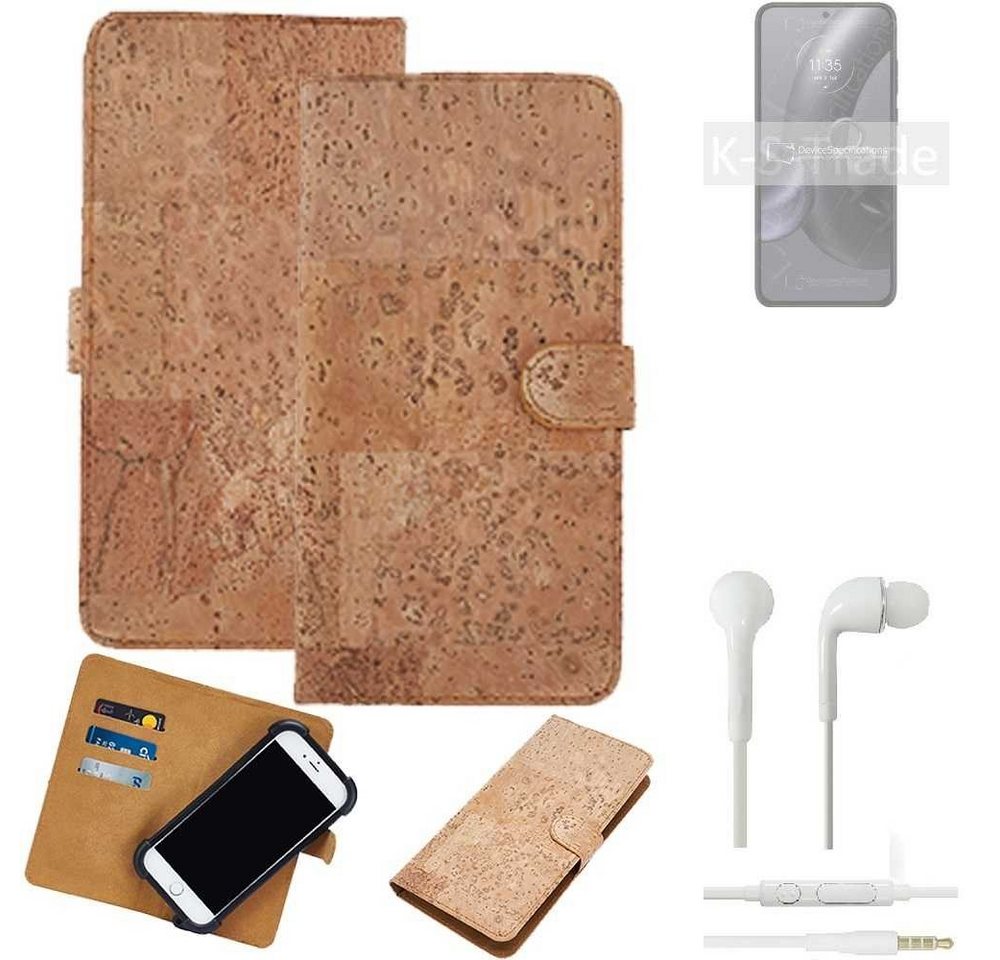 K-S-Trade Handyhülle für Motorola Edge 30 Neo, Hülle + in ear Kopfhörer Kork Handyhülle Cover - Schutzhülle K-S-Trade Handyhülle für Motorola Edge 30 Neo, Hülle + in ear Kopfhörer Kork Handyhülle Cover - Schutzhülle von flat.design