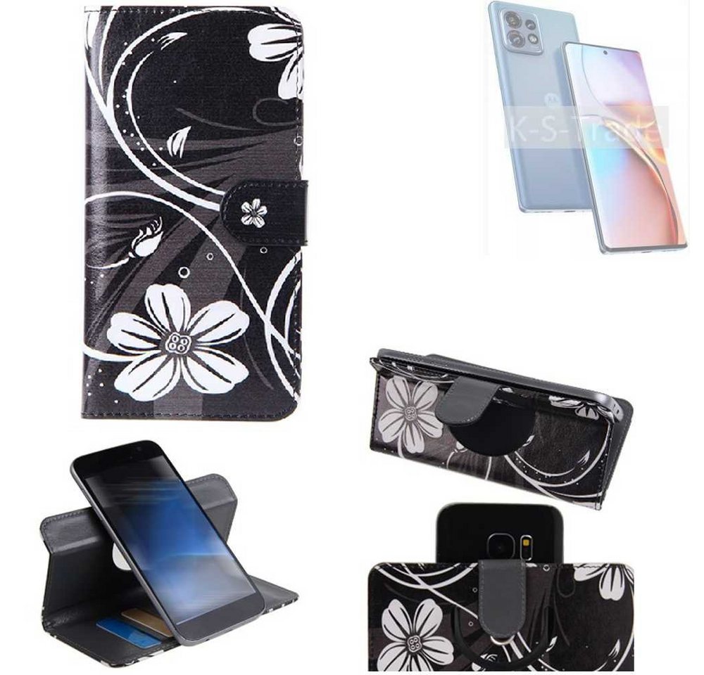 K-S-Trade Handyhülle für Motorola Edge 40 Pro, Schutzhülle Handyhülle Hülle 360° Wallet Case “Flowers“ von flat.design