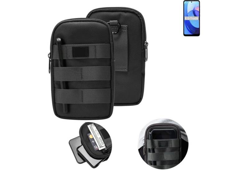 K-S-Trade Handyhülle für Motorola Moto E30, Holster Gürtel Tasche Handy Tasche Schutz Hülle dunkel-grau viele von flat.design