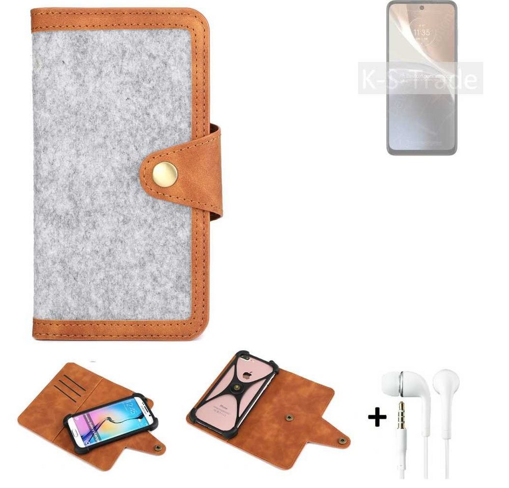 K-S-Trade Handyhülle für Motorola Moto G32, Handyhülle + Kopfhörer Schutzhülle Filz Hülle Kunstleder K-S-Trade Handyhülle für Motorola Moto G32, Handyhülle + Kopfhörer Schutzhülle Filz Hülle Kunstleder von flat.design