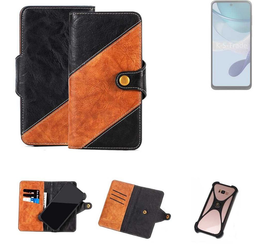 K-S-Trade Handyhülle für Motorola Moto G53j 5G, Handyhülle Schutzhülle Bookstyle Case Wallet-Case Handy Cover von flat.design
