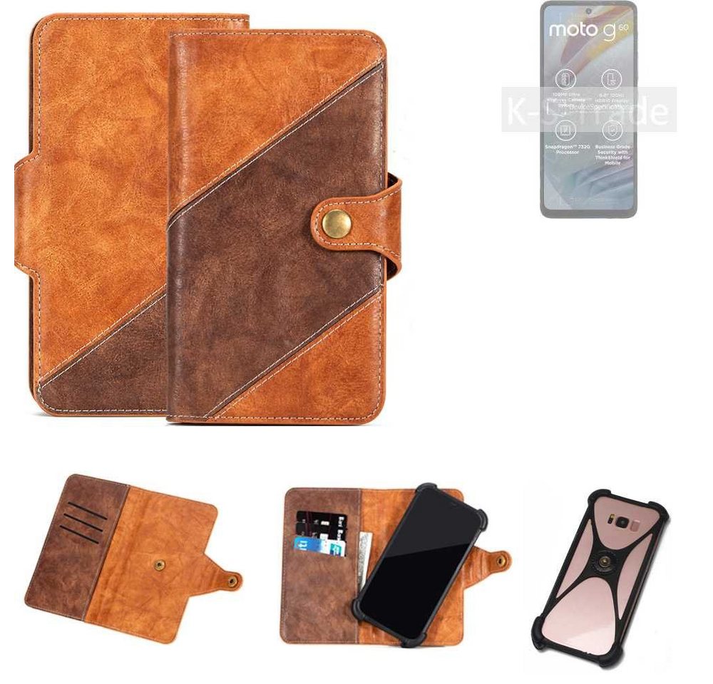 K-S-Trade Handyhülle für Motorola Moto G60, Handyhülle Schutzhülle Bookstyle Case Wallet-Case Cover von flat.design