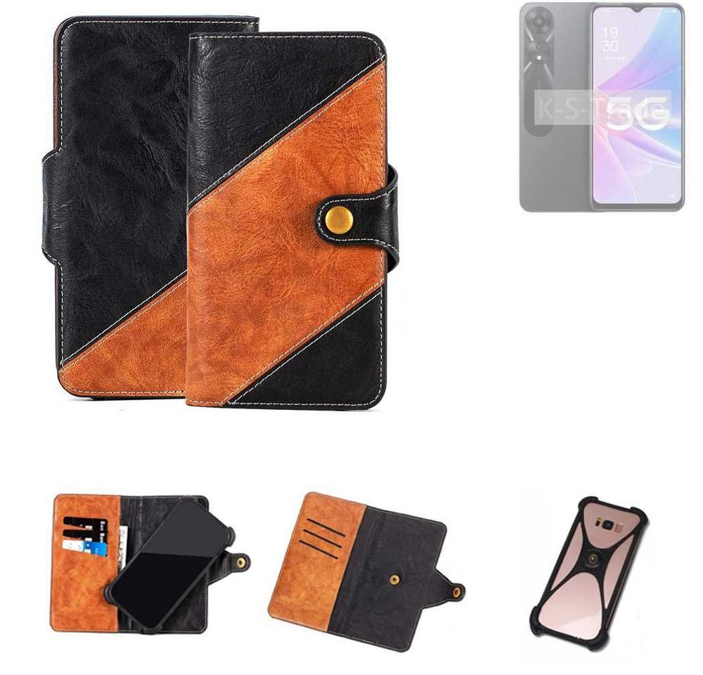 K-S-Trade Handyhülle für Oppo A1 Energy Edition 5G, Handyhülle Schutzhülle Bookstyle Case Wallet-Case Handy Cover von flat.design