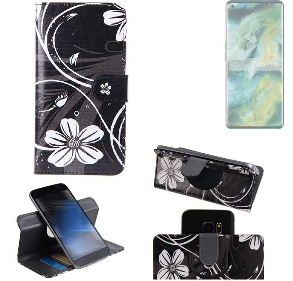 K-S-Trade Handyhülle für Oppo Find X2, Schutzhülle Handyhülle Hülle 360° Wallet Case ''Flowers'' von flat.design