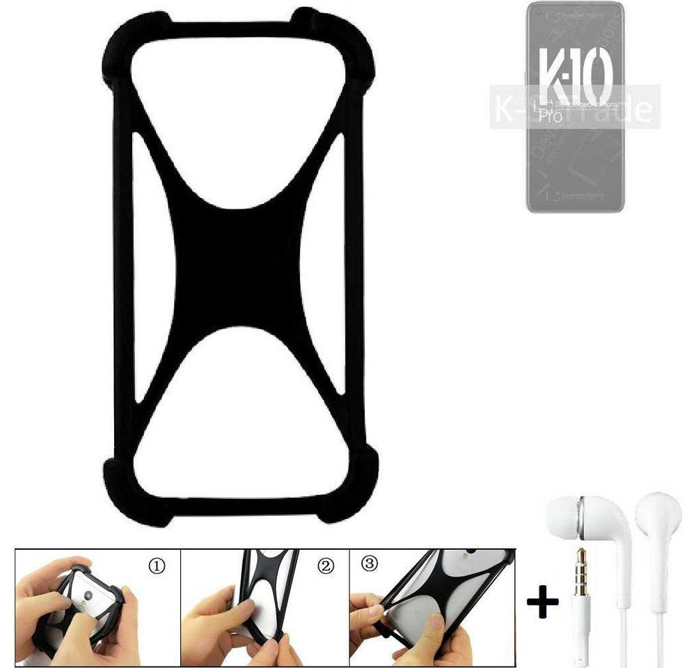 K-S-Trade Handyhülle für Oppo K10 Pro, Handy-Hülle + headphones Schutz-Hülle Bumper Silikon Cover Case von flat.design