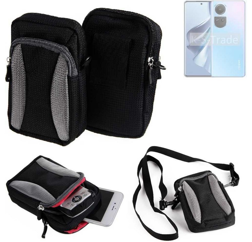 K-S-Trade Handyhülle für Oppo Reno10, Holster Schutz Hülle Handy Hülle Gürteltasche Umhängetasche mit von flat.design