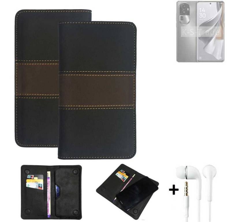 K-S-Trade Handyhülle für Oppo Reno10 Pro+, Handyhülle + Kopfhörer Schutzhülle Walletcase Bookstyle Tasche von flat.design