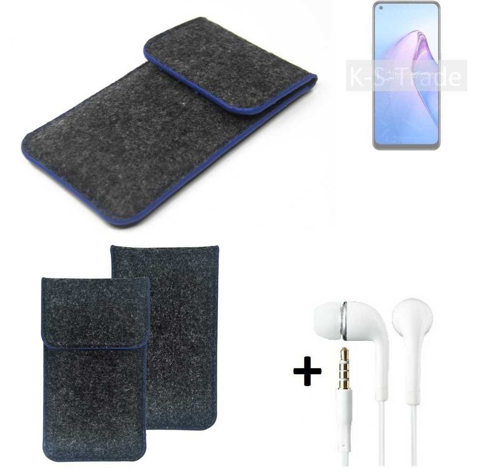 K-S-Trade Handyhülle für Oppo Reno8 4G, Handy Schutz Hülle Schutzhülle Handyhülle Filztasche Pouch von flat.design