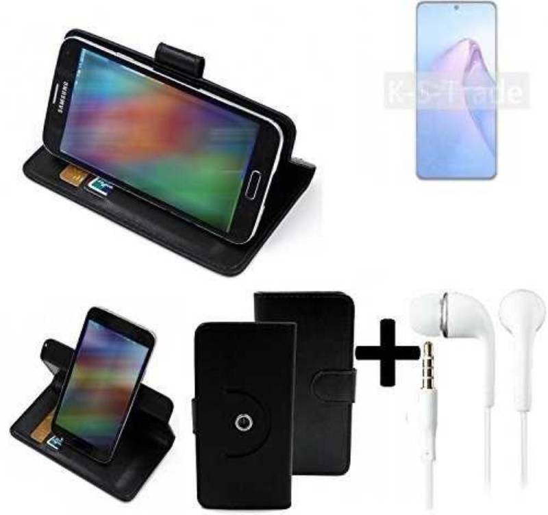 K-S-Trade Handyhülle für Oppo Reno8 Pro Global, Handy Hülle Schutz Hülle + Kopfhörer Handyhülle Flipcase von flat.design
