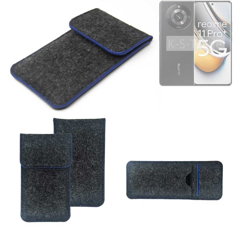 K-S-Trade Handyhülle für Realme 11 Pro+, Handy-Hülle Schutz-Hülle Filztasche Pouch Tasche Case Sleeve von flat.design