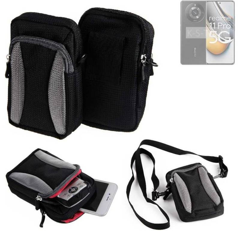 K-S-Trade Handyhülle für Realme 11 Pro, Holster Schutz Hülle Handy Hülle Gürteltasche Umhängetasche mit von flat.design