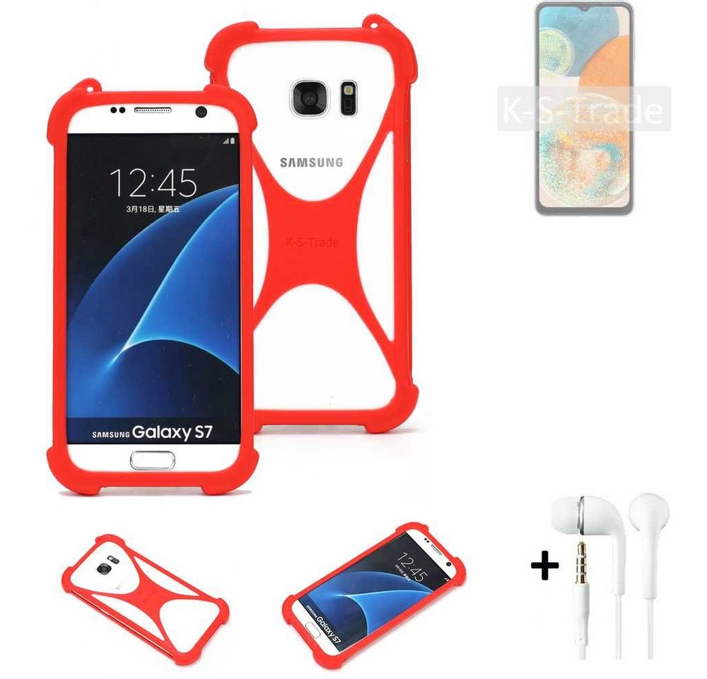 K-S-Trade Handyhülle für Samsung Galaxy A23 5G, Handy-hülle + Kopfhörer Schutz-hülle Bumper Silikon Schutz Hülle von flat.design