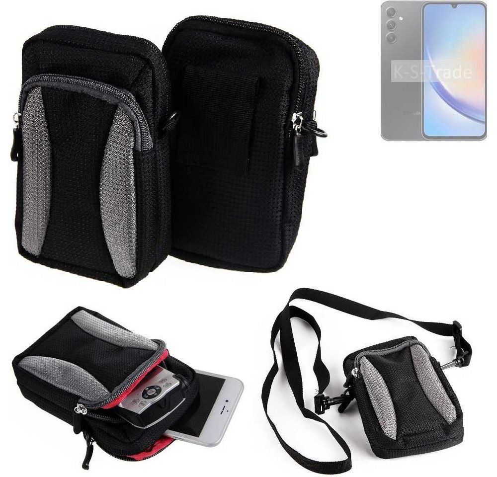 K-S-Trade Handyhülle für Samsung Galaxy A34 5G, Holster Schutz Hülle Handy Hülle Gürteltasche Umhängetasche mit von flat.design