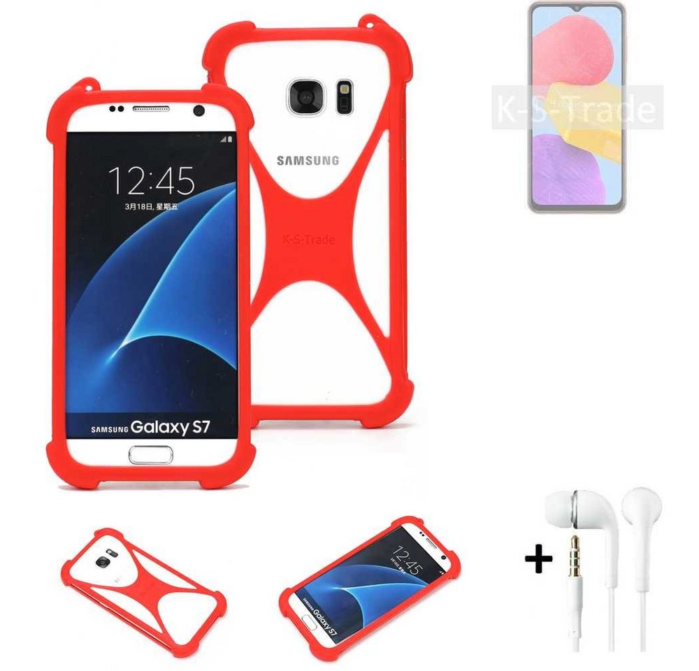 K-S-Trade Handyhülle für Samsung Galaxy F13, Handy-hülle + Kopfhörer Schutz-hülle Bumper Silikon Schutz Hülle von flat.design