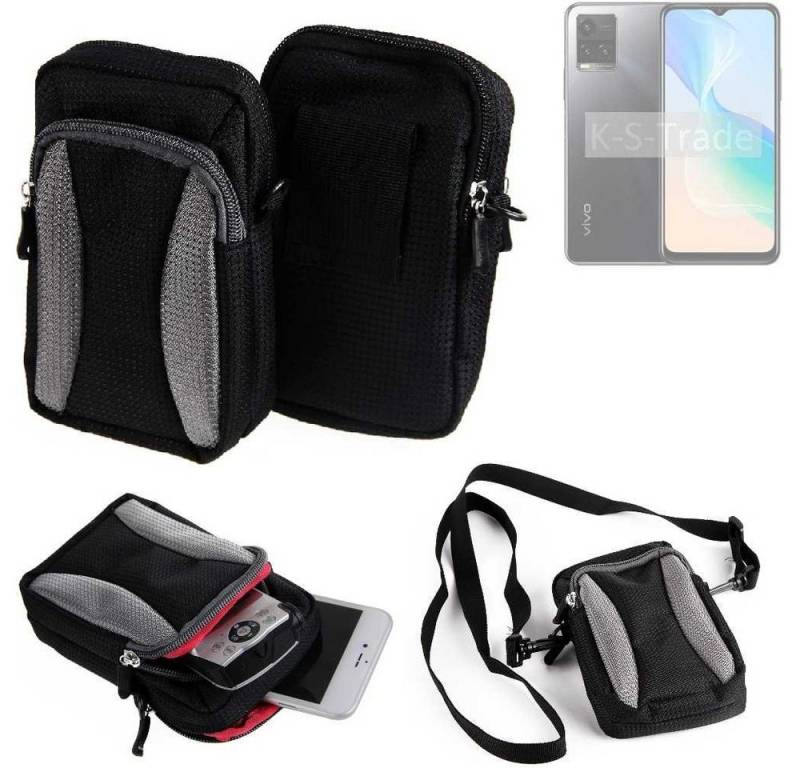 K-S-Trade Handyhülle für Vivo Y33s, Holster Schutz Hülle Handy Hülle Gürteltasche Umhängetasche mit von flat.design
