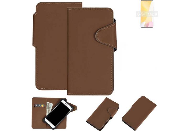 K-S-Trade Handyhülle für Xiaomi 12 Lite, Schutzhülle Klapphülle Kunstleder braun Handy Hülle Wallet Case von flat.design