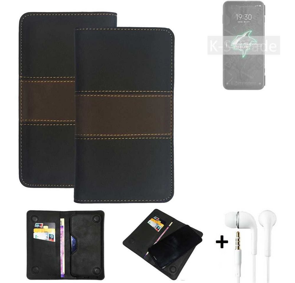 K-S-Trade Handyhülle für Xiaomi Black Shark 3 Pro, Handyhülle + Kopfhörer Schutzhülle Walletcase Bookstyle Tasche von flat.design