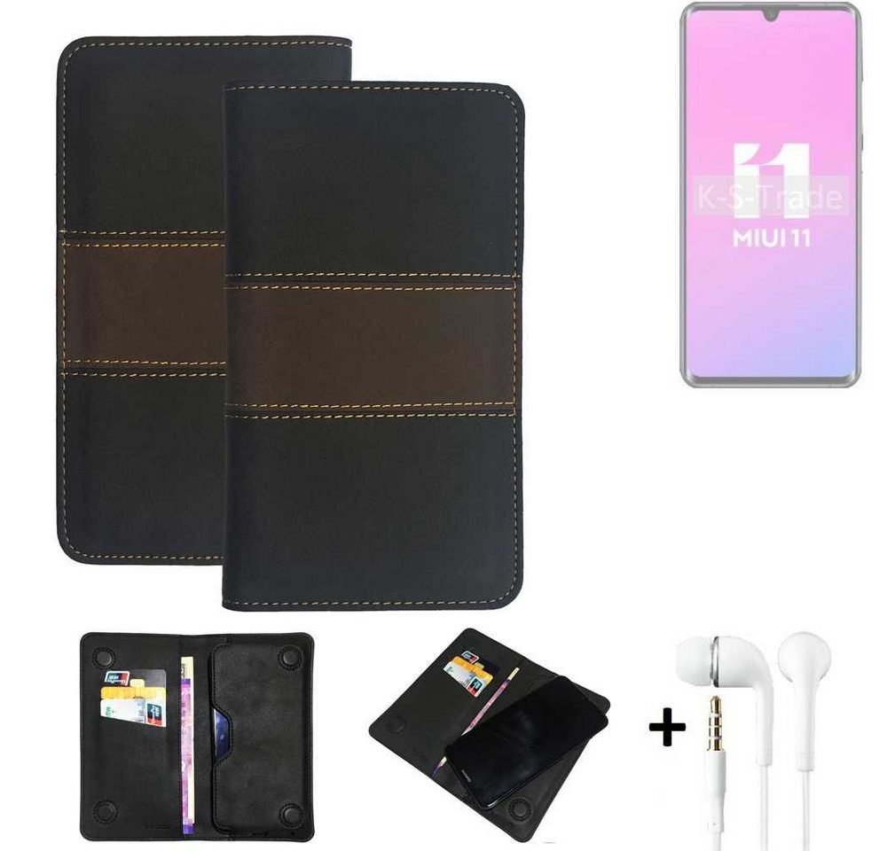 K-S-Trade Handyhülle für Xiaomi Mi Note 10 Lite, Handyhülle + Kopfhörer Schutzhülle Walletcase Bookstyle Tasche von flat.design