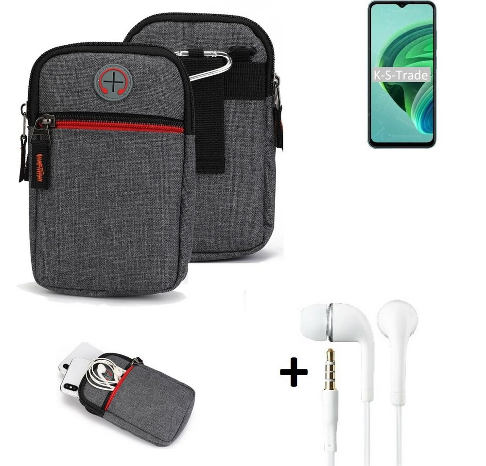 K-S-Trade Handyhülle für Xiaomi Redmi 10 5G, Gürteltaasche + Kopfhörer Handy Tasche Holster Schutz Hülle von flat.design